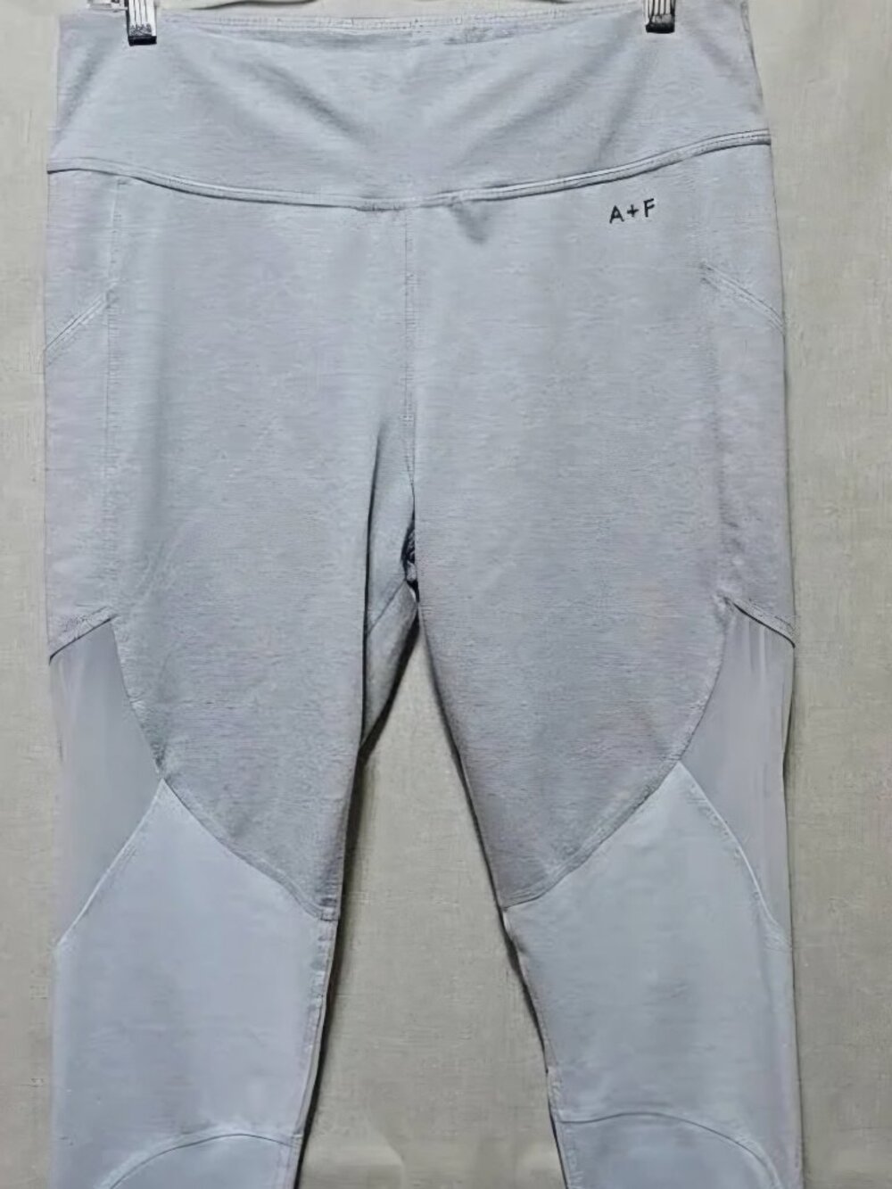 Abercrombie & Fitch gray white Mesh yoga gym workout Comfy Athletic leggings S